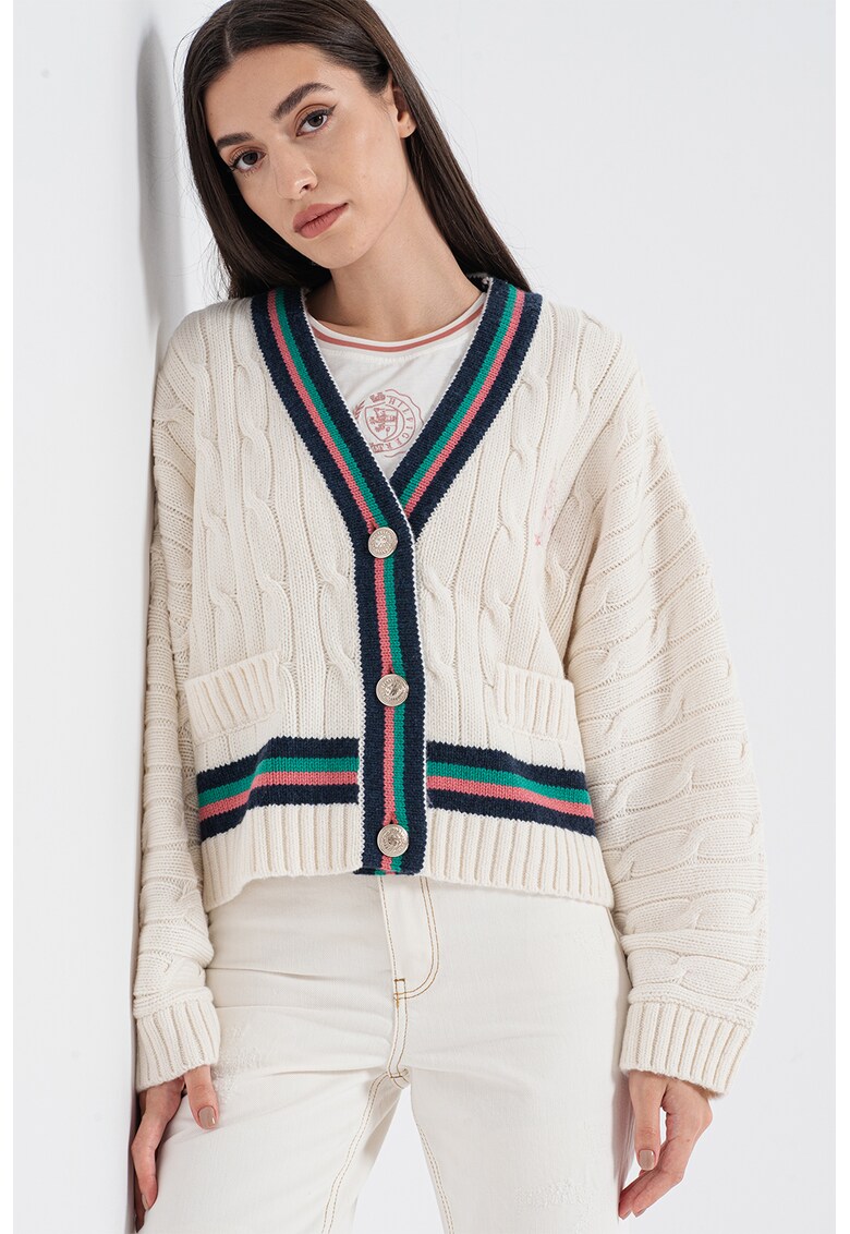 Tommy Hilfiger Жилетка Icon с плетка осморка за Жени Tommy Hilfiger Жилетка Icon с плетка осморка за Жени