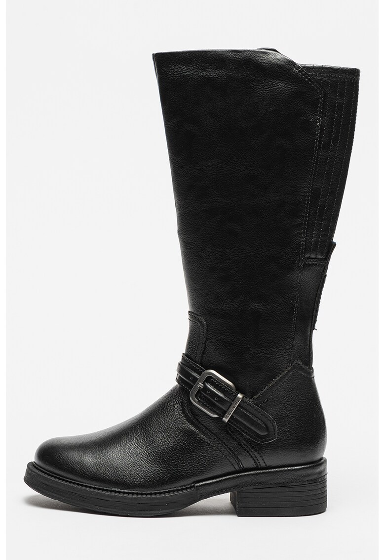 Cizme biker medii din piele
