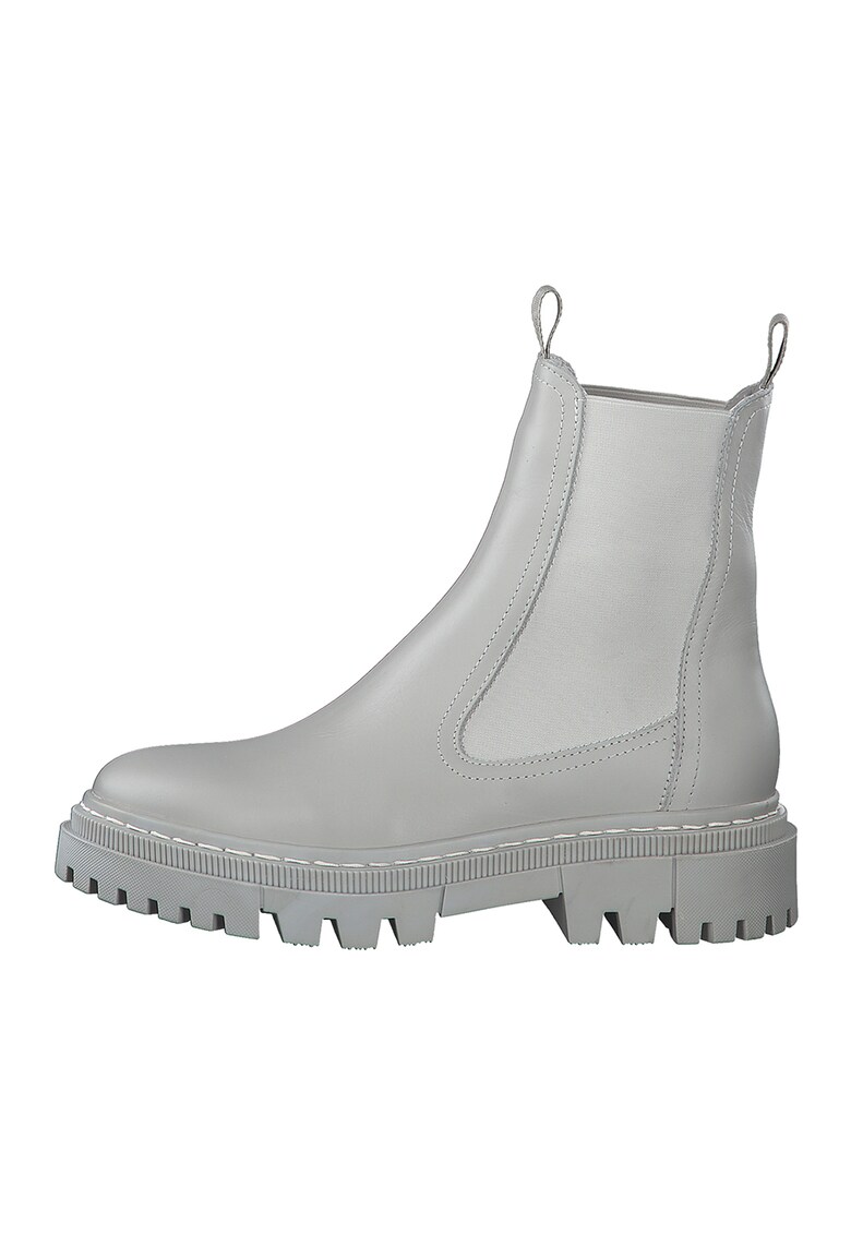 Ghete Chelsea de piele cu cusaturi contrastante