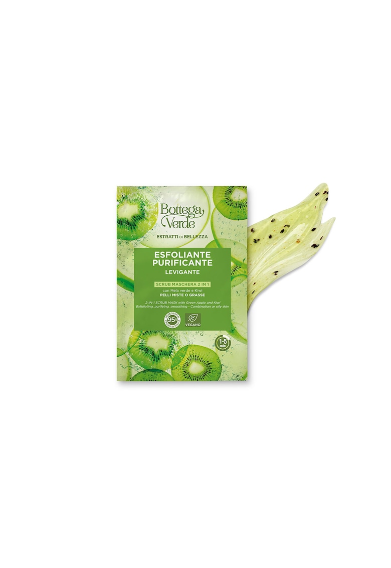 Masca scrub purificatoare - pentru tenul mixt sau gras - cu extract de kiwi si mar - Estratti di Bellezza - 8 ML -