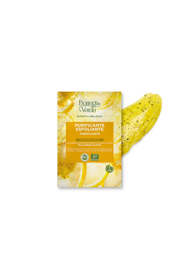 Masca purificatoare si exfolianta - cu extract de trestie de zahar - lamaie si ghimbir - Estratti di Bellezza - 8 ML -