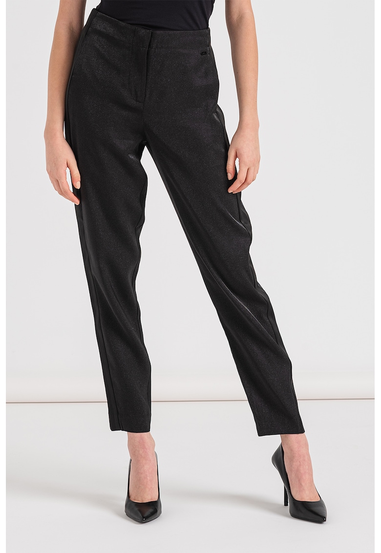 Pantaloni cu talie inalta si buzunare laterale