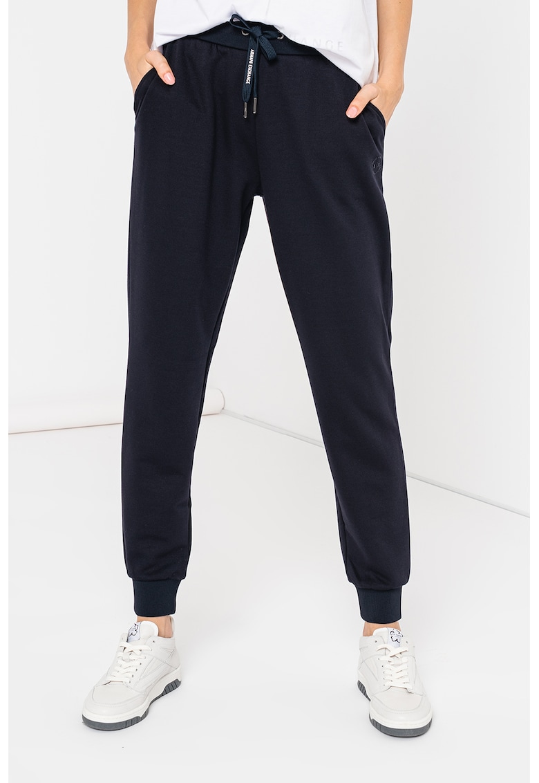 Pantaloni sport cu snur de ajustare si mansete striate ajustare imagine noua