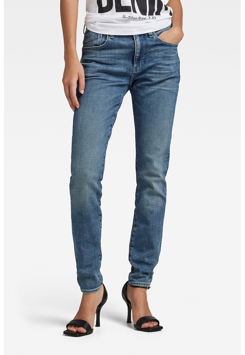 Blugi skinny cu talie medie Lhana - Albastru