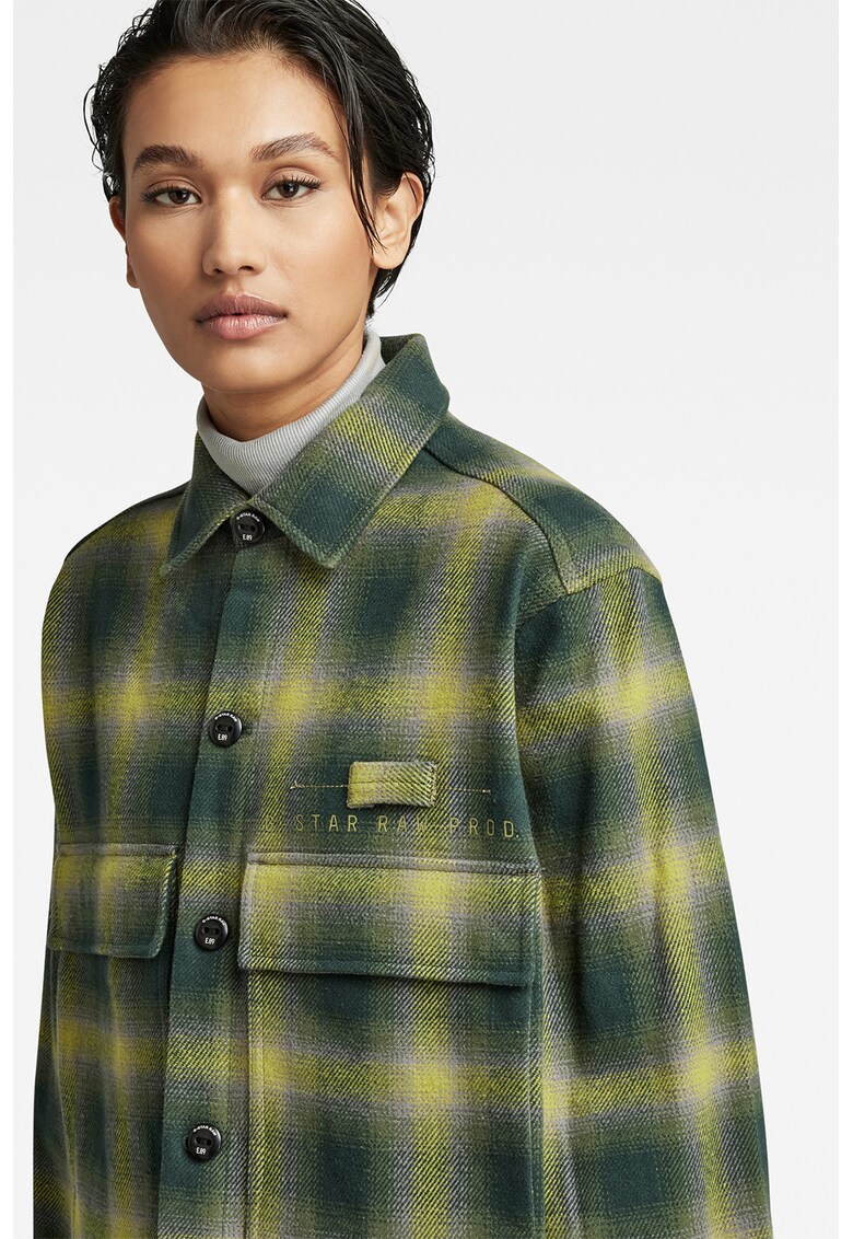 G-Star RAW Унисекс карирано яке тип риза с джобове за Мъже G-Star RAW Унисекс карирано яке тип риза с джобове за Мъже