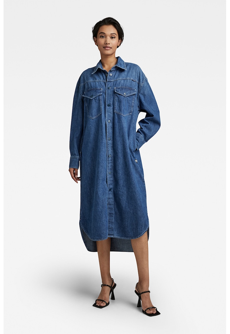 G-Star RAW Рокля тип риза от деним с джобове за Жени G-Star RAW Рокля тип риза от деним с джобове за Жени