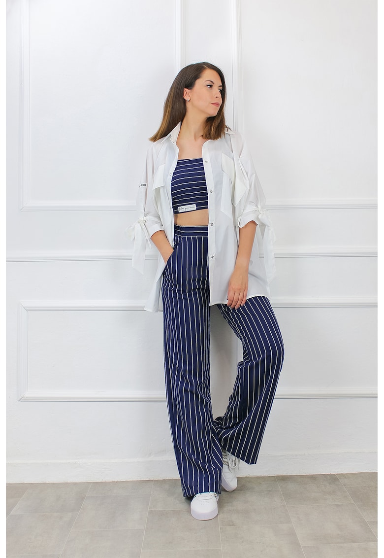 Pantaloni ampli cu dungi