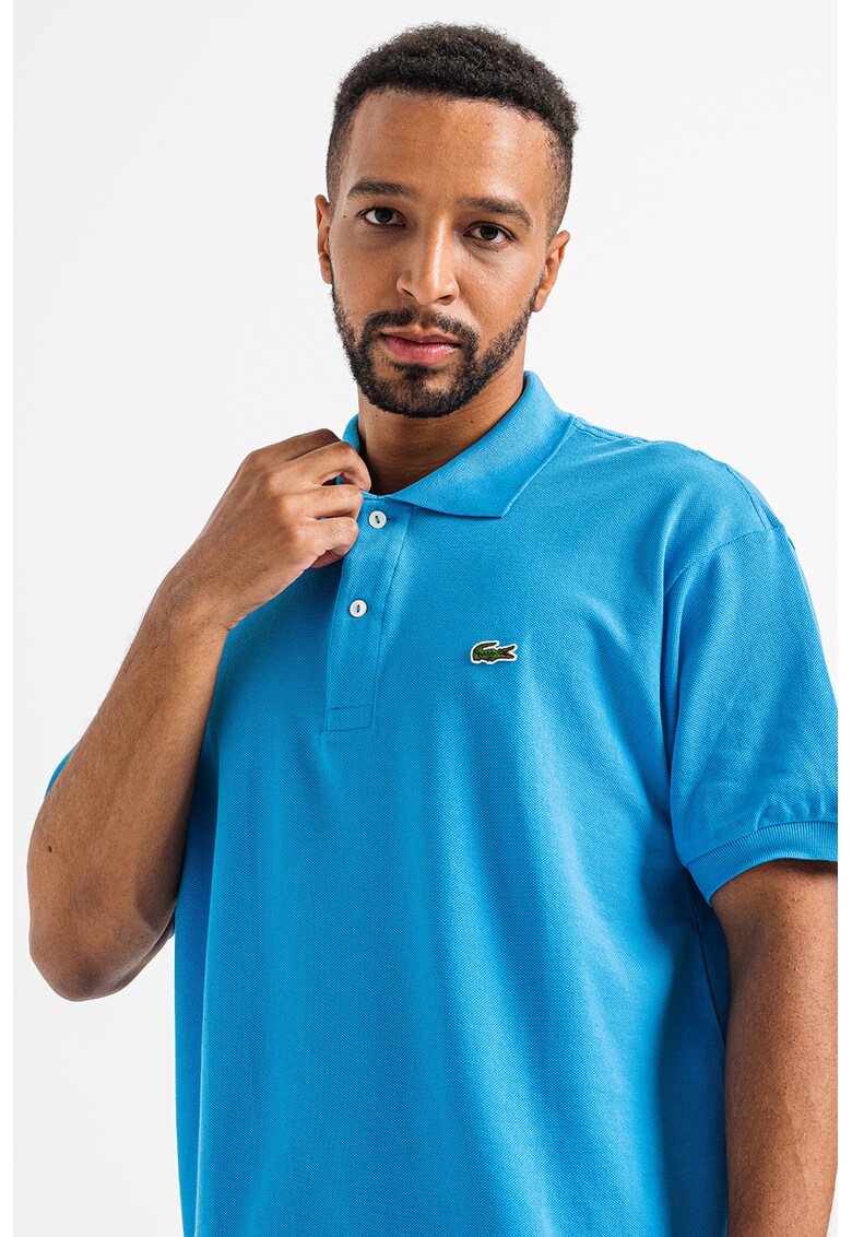 Tricou polo regular fit din material pique