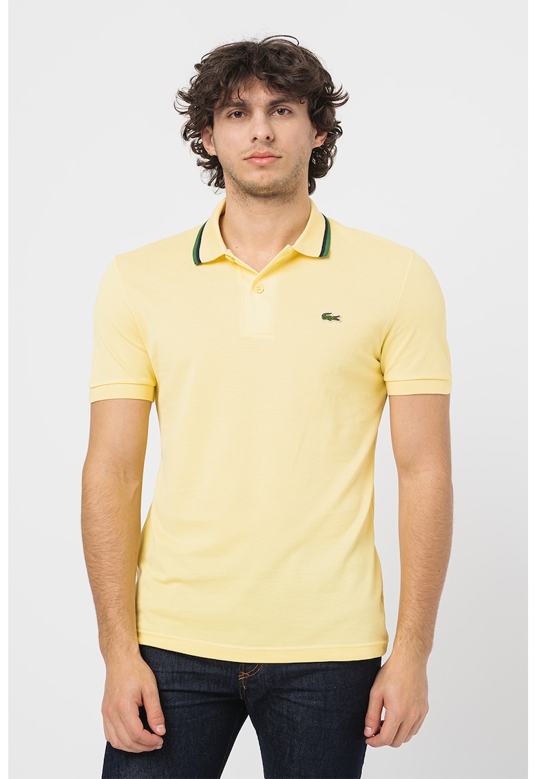 Tricou polo cu detaliu logo brodat