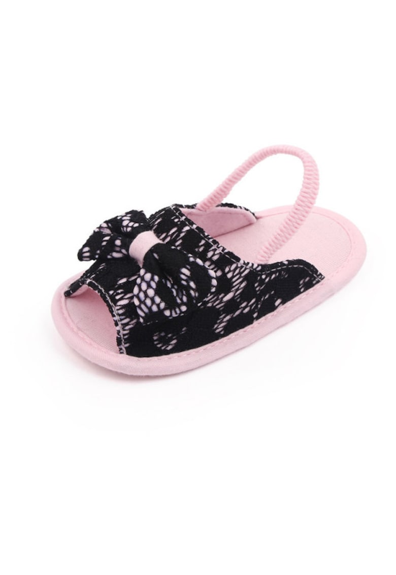 Sandalute Roz Cu Danteluta Bleumarine - Textil - Fete