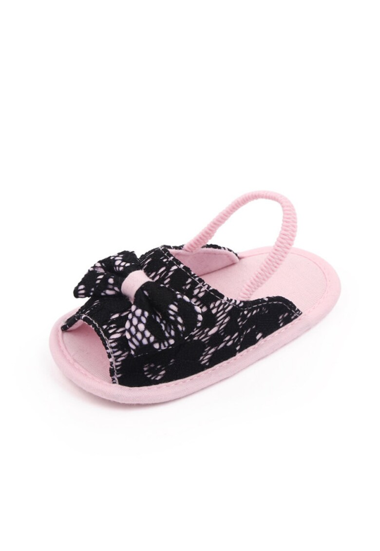 Sandalute Roz Cu Danteluta Bleumarine - Textil - Fete