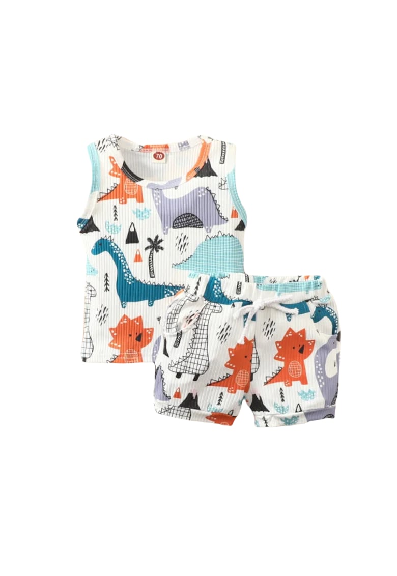 Costumas - Dinozauri - Animale - Bumbac - Baieti - Fara maneca - Multicolor