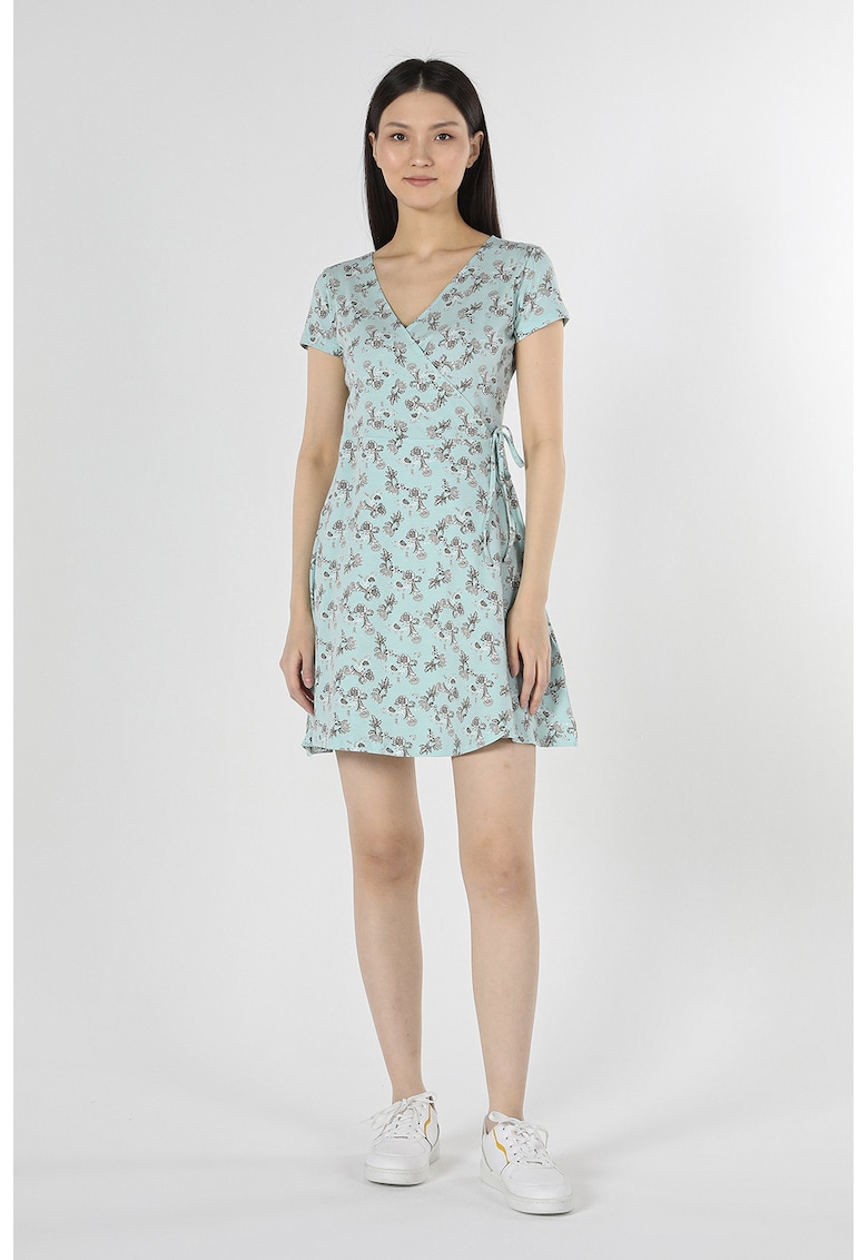 Rochie cu model petrecut si imprimeu floral