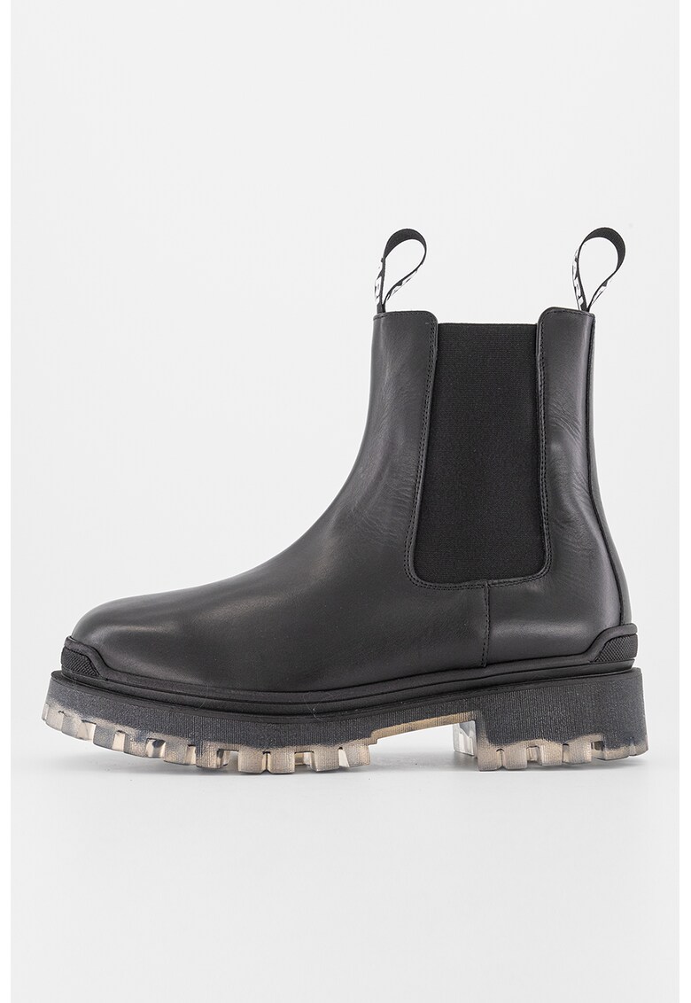 Ghete Chelsea de piele cu aspect masiv