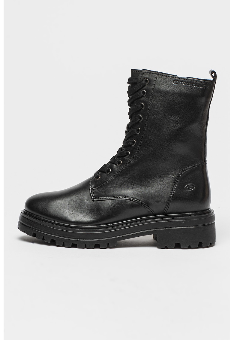 ghete de piele cu logo discret