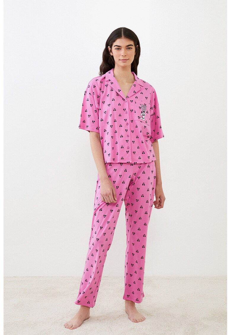 Pijama de bumbac cu model Mickey Mouse ANSWEAR