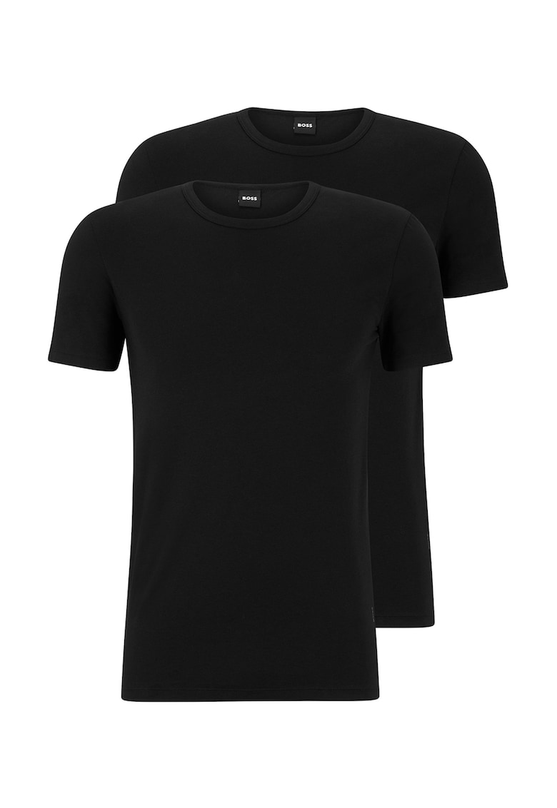 Set de tricouri de casa slim fit Modern - 2 piese - Negru