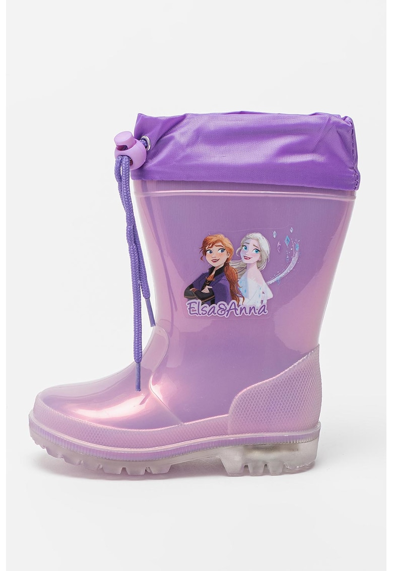 Cizme de ploaie cu snur si model Frozen