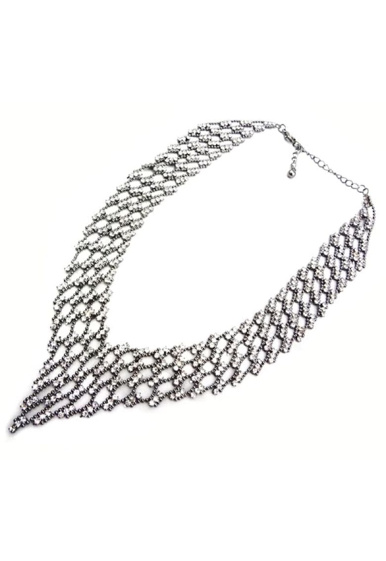 Colier argintiu - masiv - cu pietre - Philina C13 -