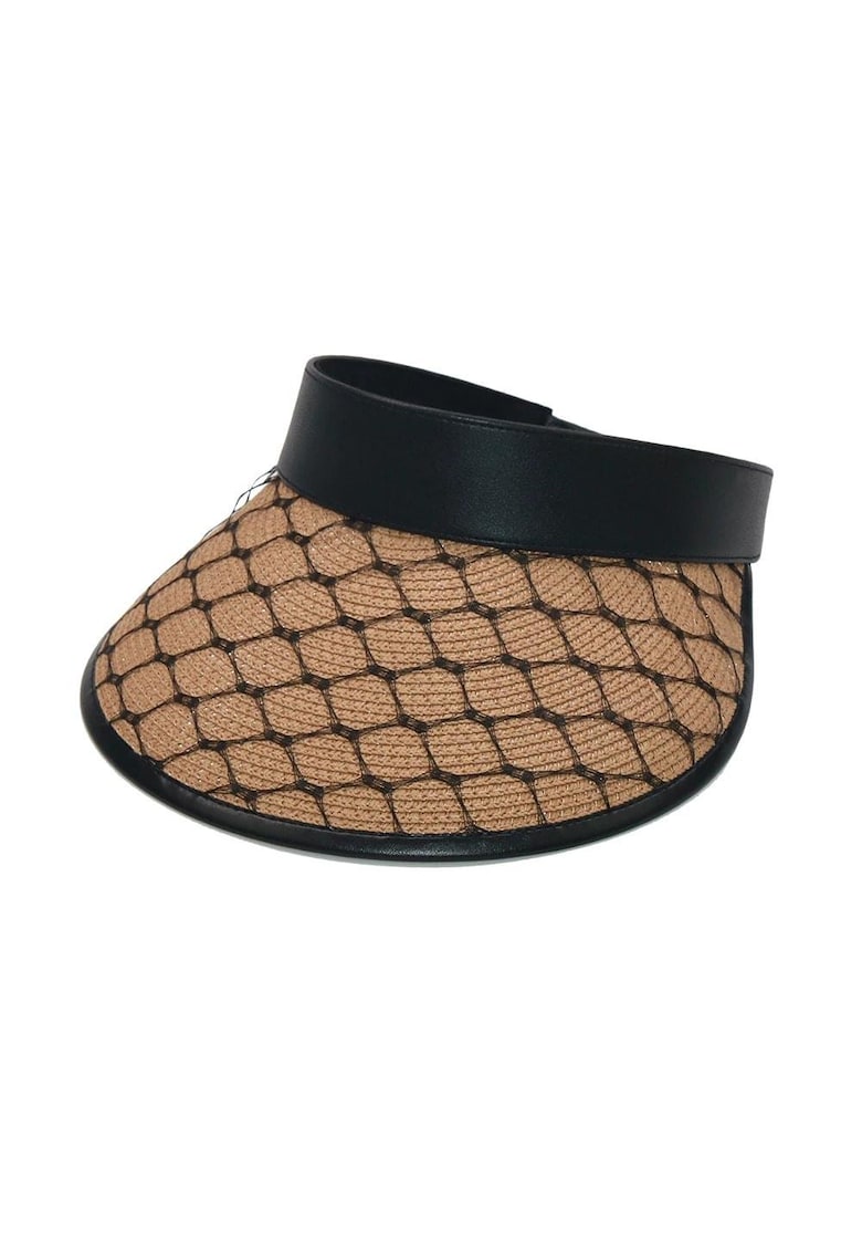 Sapca tip vizor - cu plasa neagra - Patience - Negru/Bej