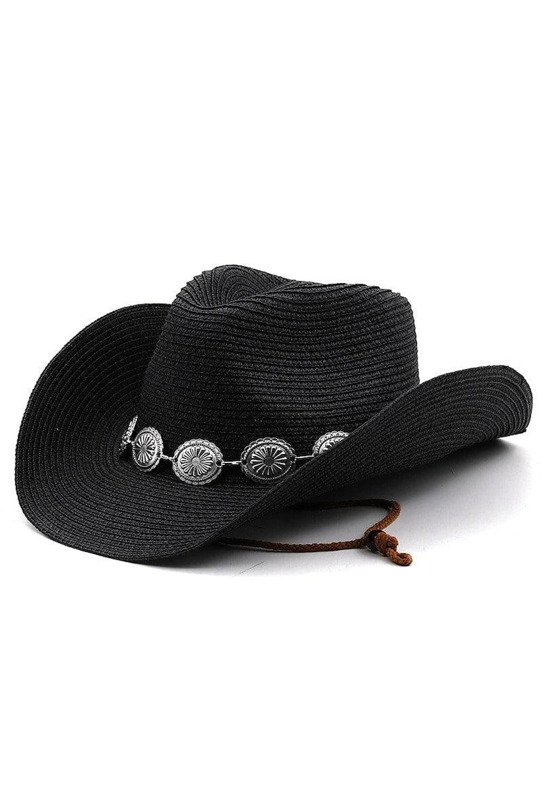 Palarie dama - de vara - stil cowboy - Moira - - Negru