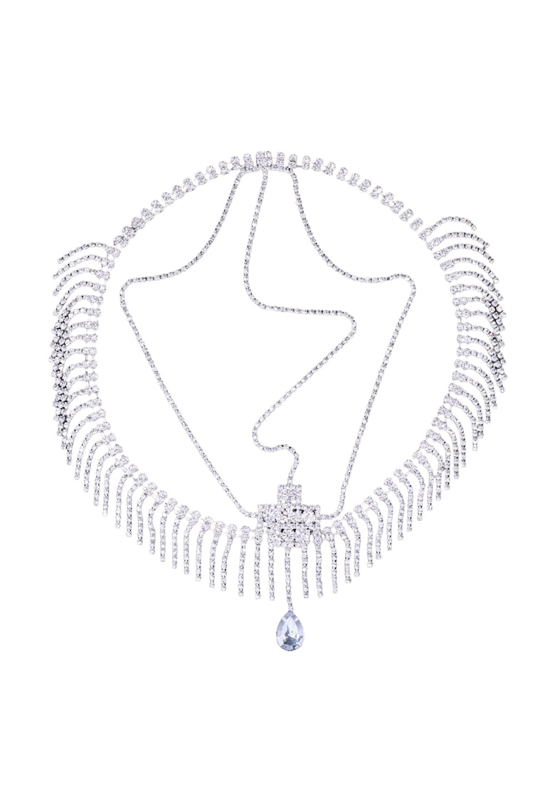 Accesoriu de cap - argintiu - cu pietre - Nichole C8 -