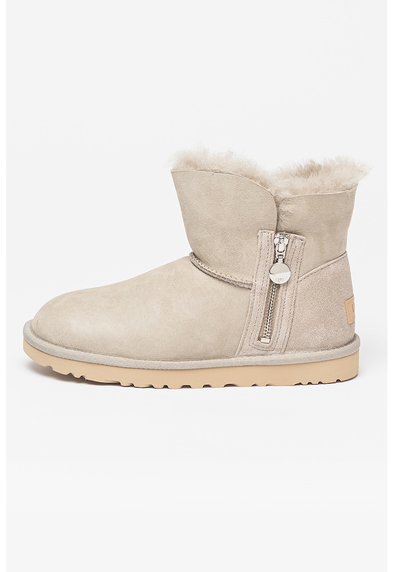 Ghete de piele intoarsa cu captuseala din lana Bailey Zip