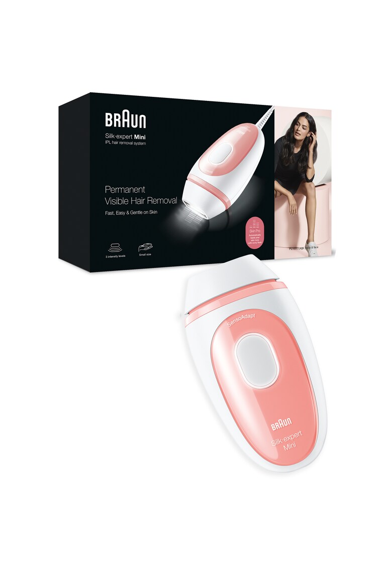 Epilator IPL IPL Silk·expert Mini PL1000 - SensoAdapt - 300.000 impulsuri - 3 niveluri de intensitate - corp si fata