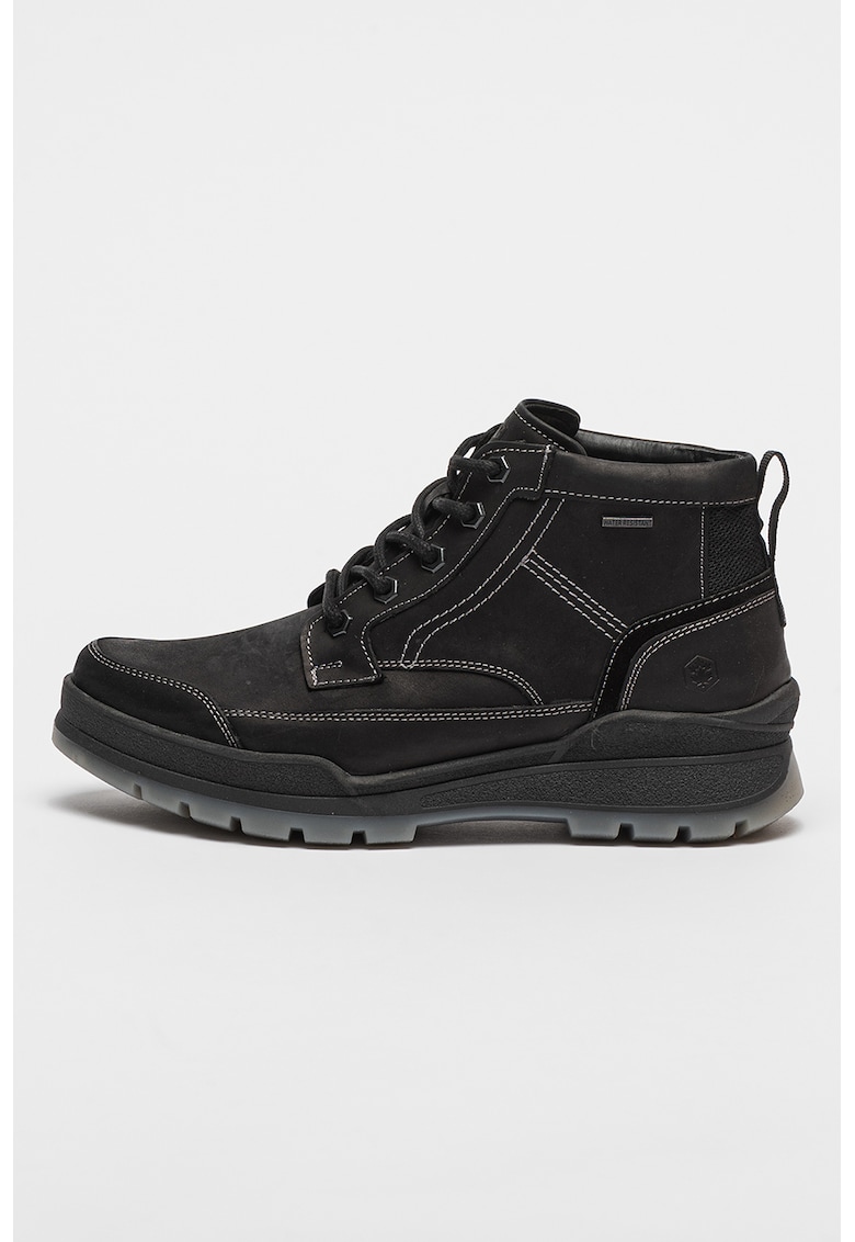 Ghete de piele cu cusaturi contrastante Tony - Negru