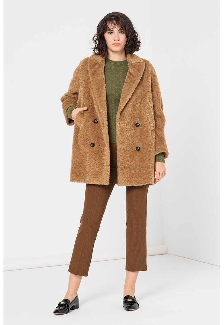 Palton de lana cu doua randuri de nasturi Approdo Approdo imagine noua 2022