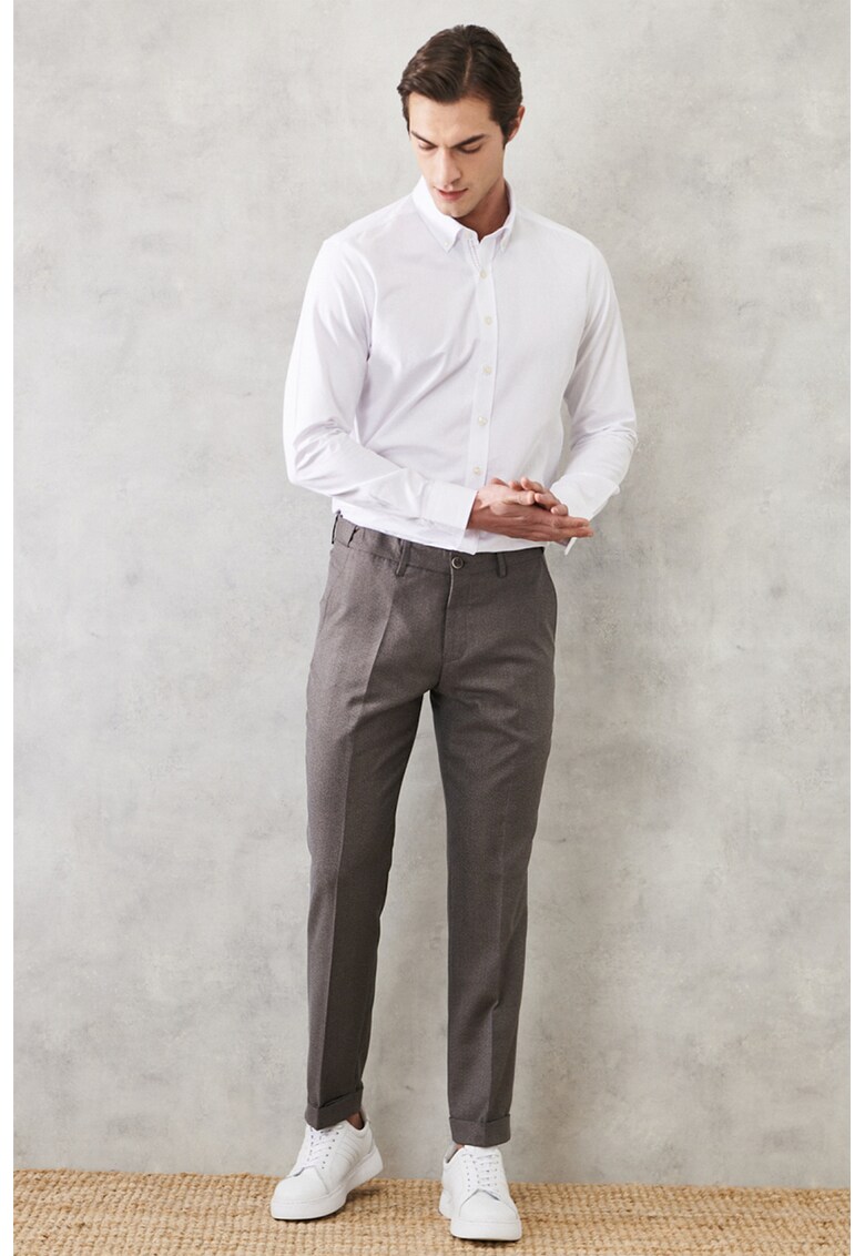 Pantaloni chino slim fit cu talie elastica AC&Co imagine noua gjx.ro