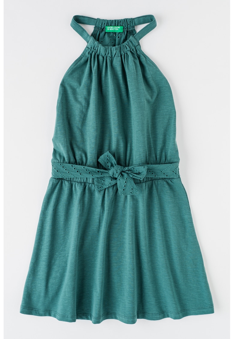 Rochie cu croiala in A si insertii de dantela Sangallo