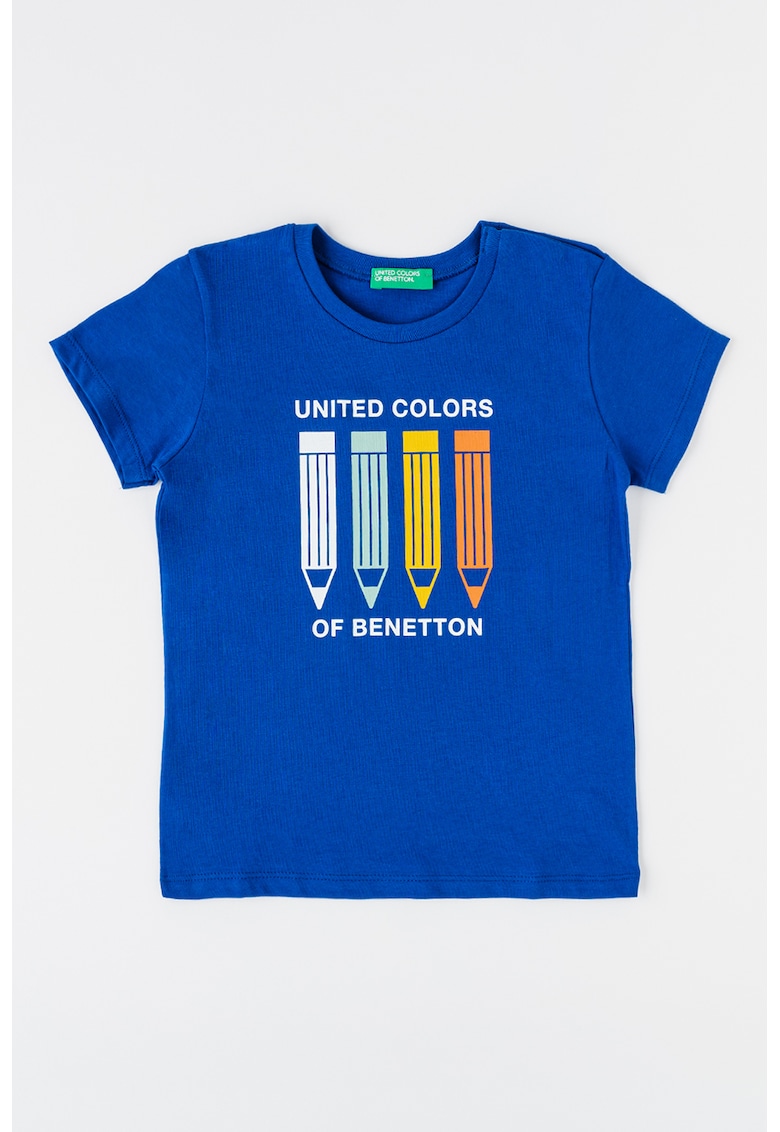 United Colors Of Benetton Tricou de bumbac cu imprimeu logo supradimensionat