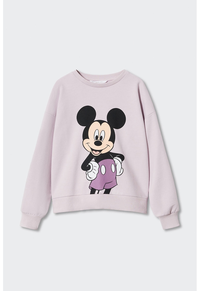 Bluza sport cu decolteu la baza gatului si imprimeu cu Mickey Mouse