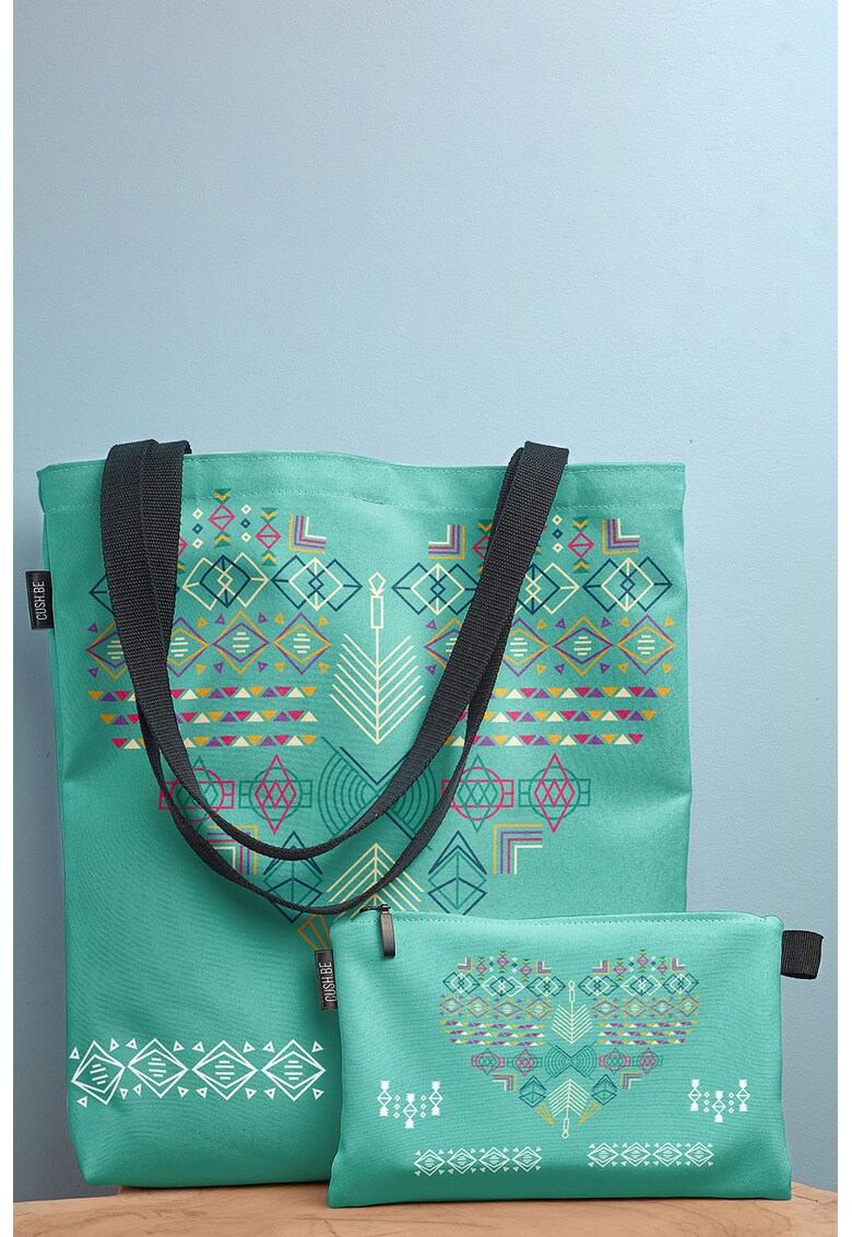 Geanta tote din panza cu etui interior detasabil