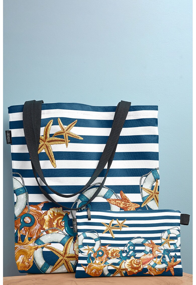 Geanta tote cu model dn material textil