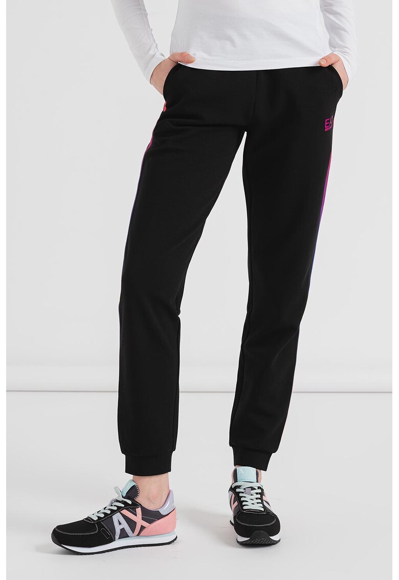 Pantaloni sport din amestec de modal cu detalii in degrade