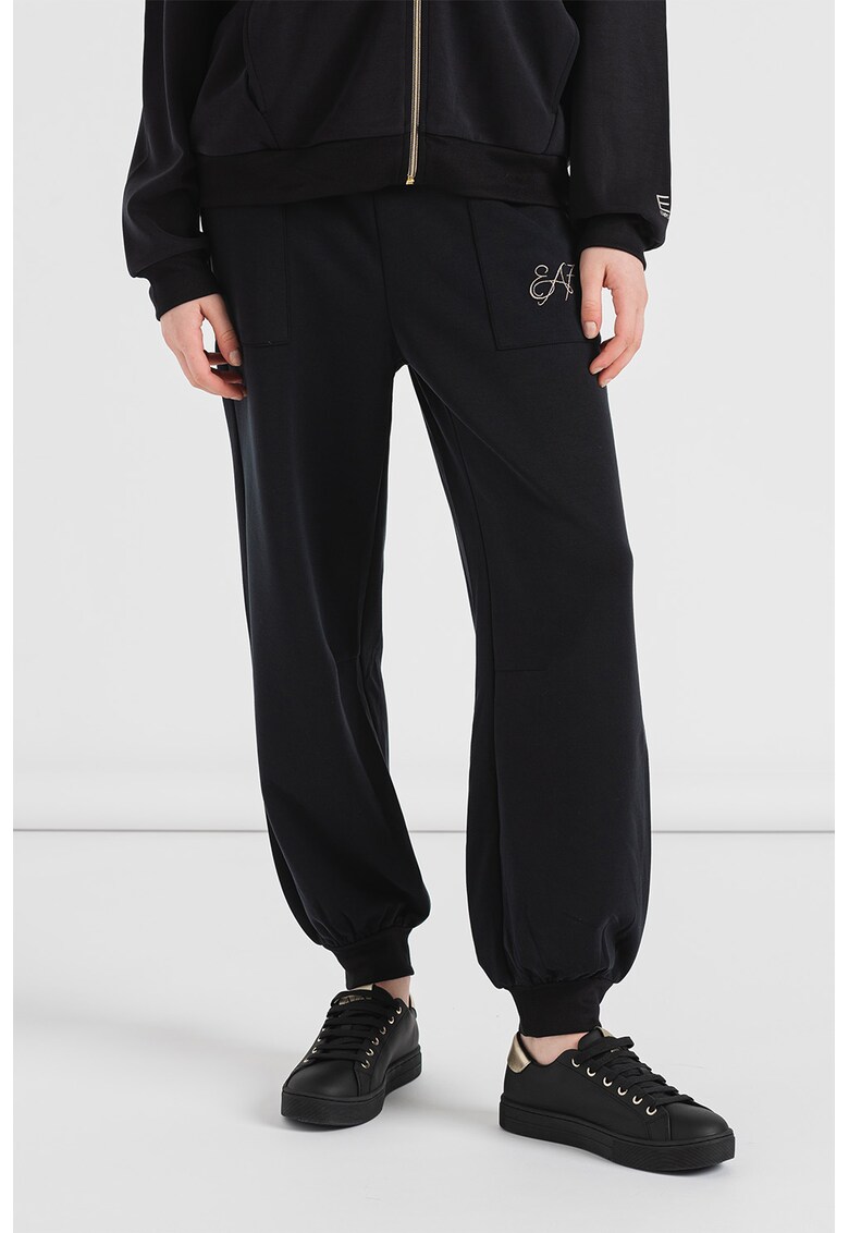 Pantaloni sport din amestec de modal cu talie joasa