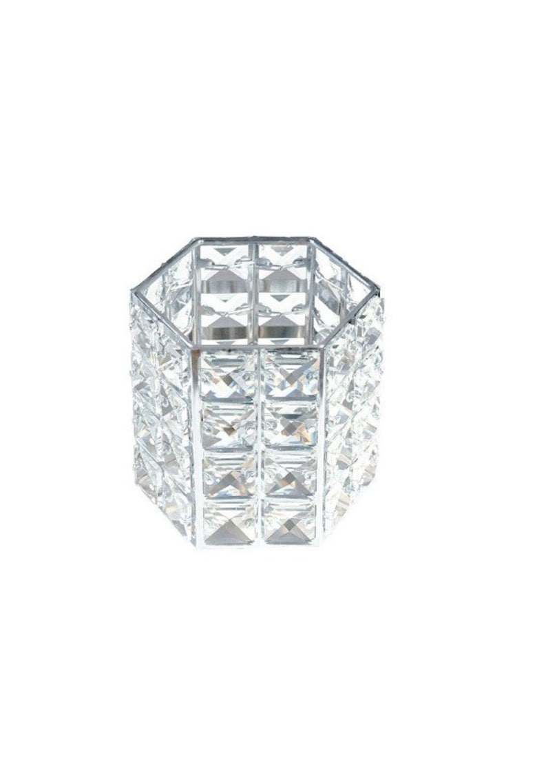 Suport pensule machiaj - Crystal - Silver