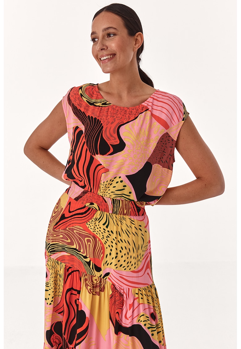 Bluza cu maneci scurte si model abstract