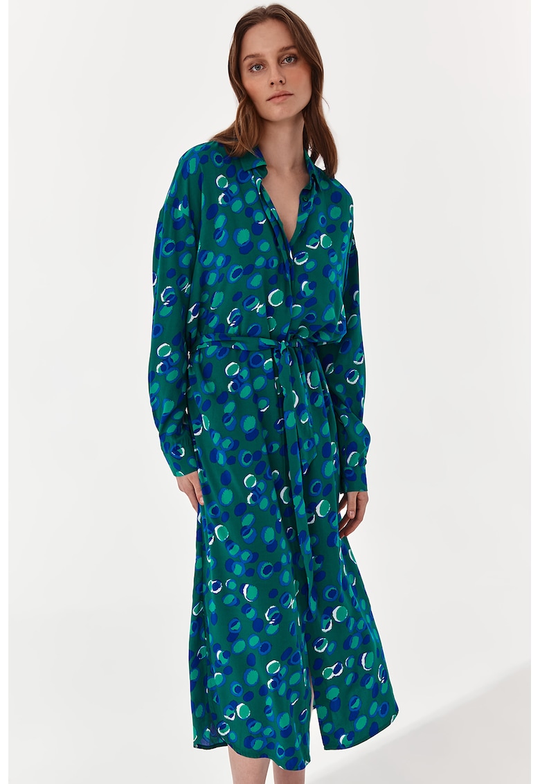 Rochie midi cu imprimeu si cordon