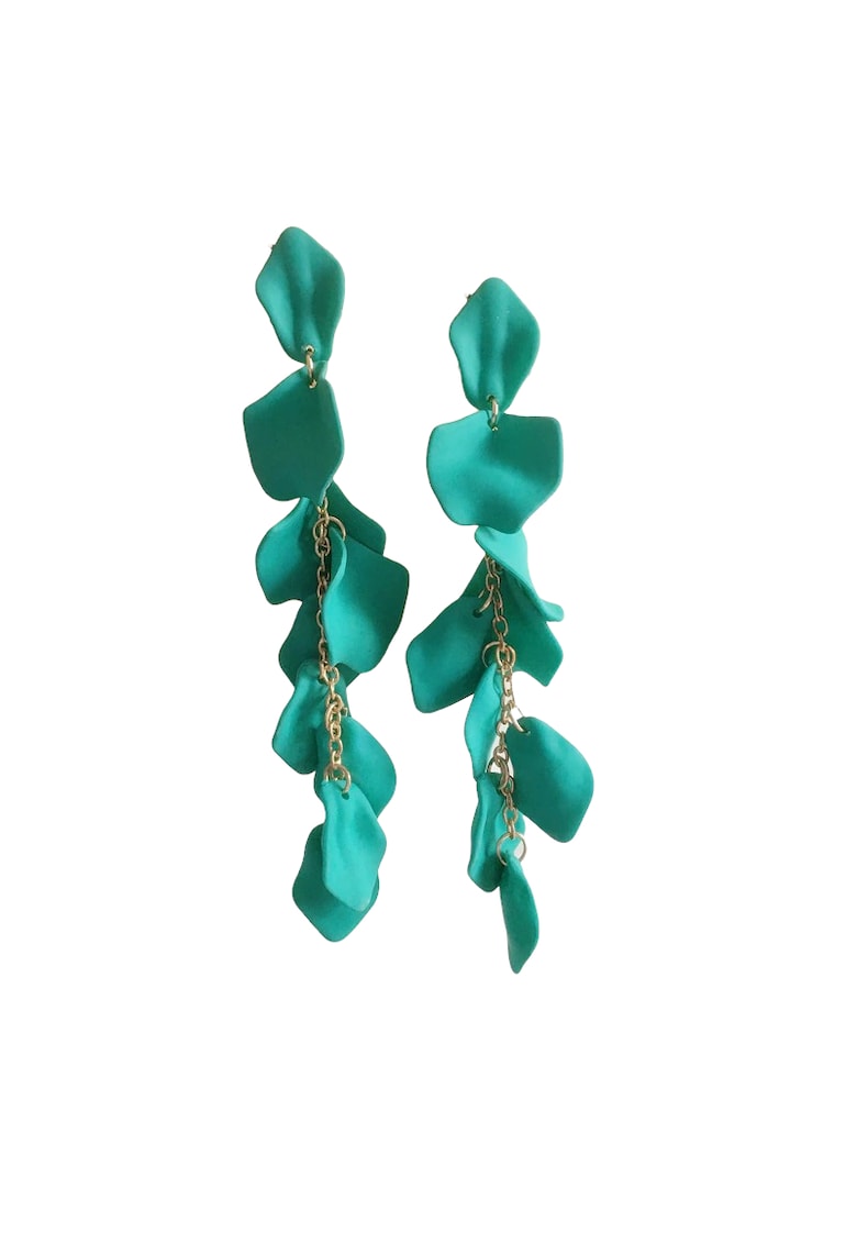 Cercei verzi - lungi - cu petale - Ritva C8 -