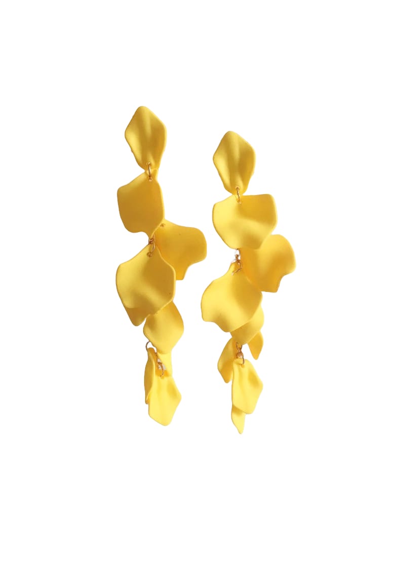 Cercei galbeni - lungi - cu petale - Rita C8 -