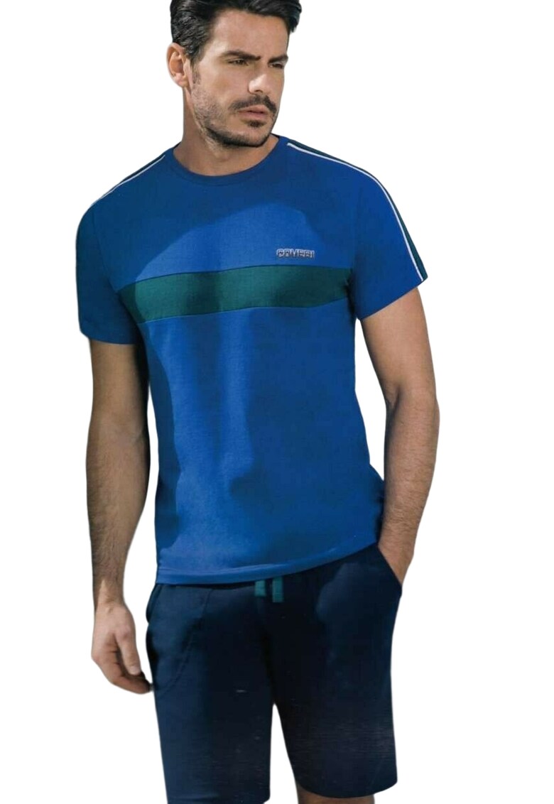 Set de tricou si pantaloni scurti EA2036 - Albastru
