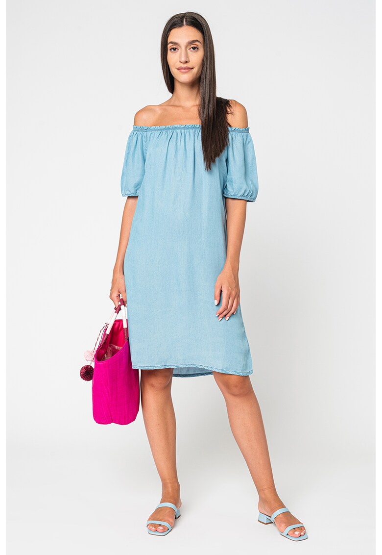 Rochie midi din lyocell cu decolteu pe umeri