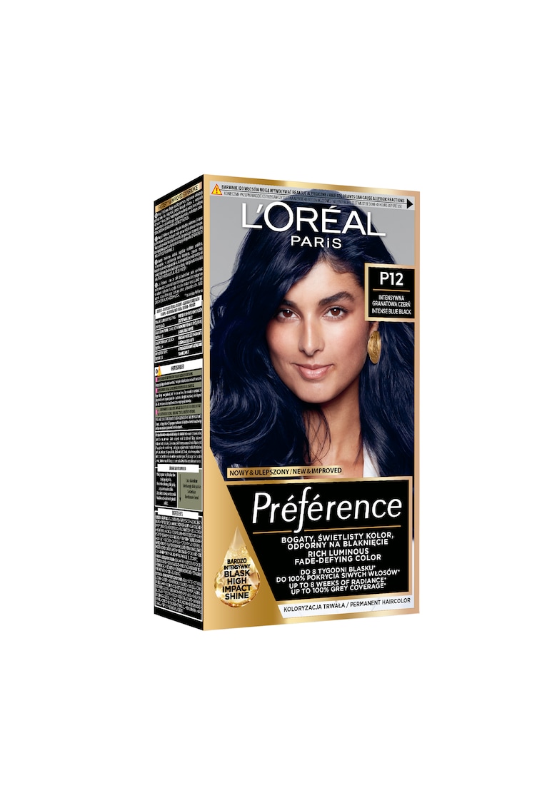 Vopsea de par permanenta cu amoniac Preference - Blue Black Perlat