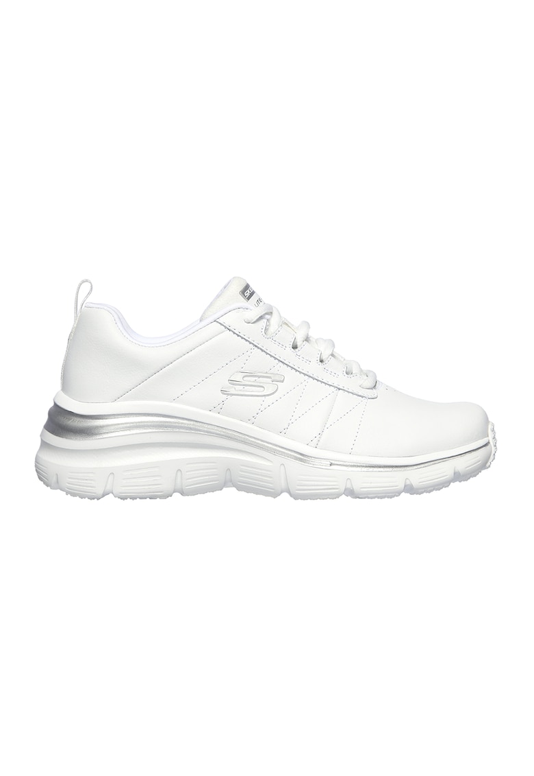 Skechers Pantofi sport de piele ecologica cu garnituri de piele Fit-Effortless - Alb