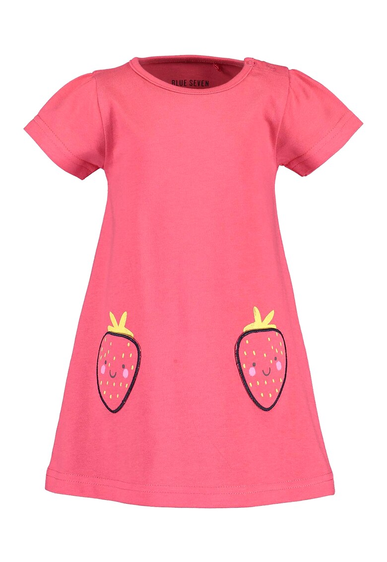 Rochie-tricou de bumbac cu imprimeu cu fructe