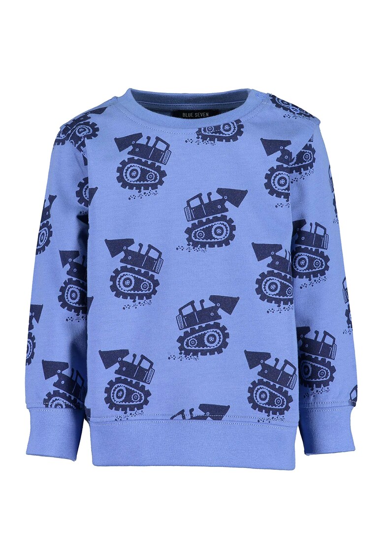 Bluza sport de bumbac cu imprimeu Blue Seven