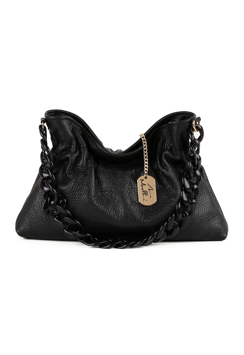 Geanta de piele cu maner de lant